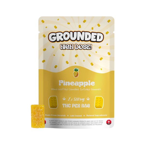 buy Grounded High Dose Bricks - Pineapple 500mg Gummies online