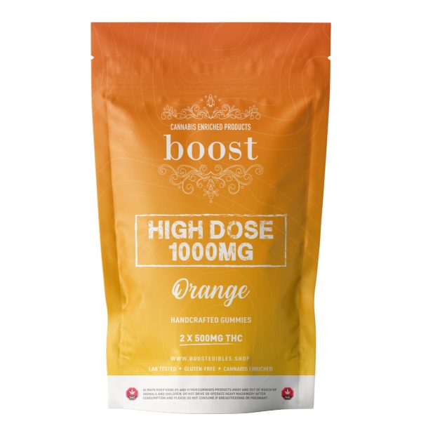 Boost THC High Dose – Orange 1000mg Gummies