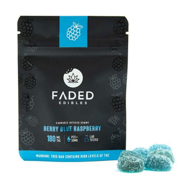 Faded Edibles THC Gummy 180 mg BERRY BLUE RASPBERRY