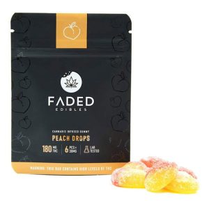 Faded Edibles THC Gummy 180 mg PEACH DROPS