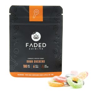 Faded Edibles THC Gummy 180 mg SOUR SUCKERS