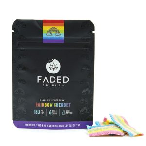 Faded Edibles THC Gummy 180mg RAINBOW SHERBET