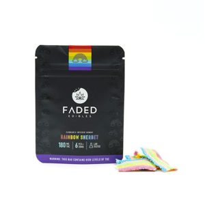 Faded Edibles THC Gummy 180mg RAINBOW SHERBET
