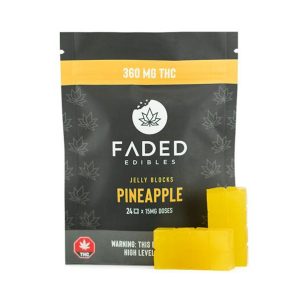 Faded Edibles THC Jelly Blocks 360mg PINEAPPLE