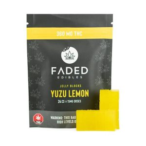 Faded Edibles THC Jelly Blocks 360mg YUZU LEMON