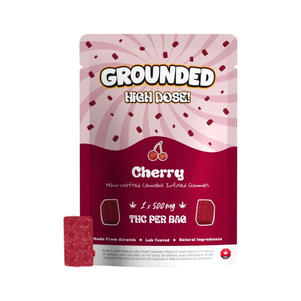 buy Grounded High Dose Bricks - Cherry 500mg Gummy online