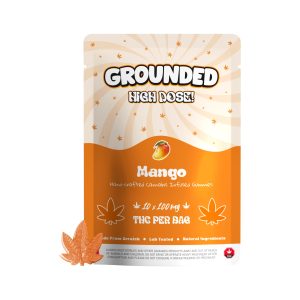 buy Grounded High Dose Leafs - Mango 1000mg Gummies online