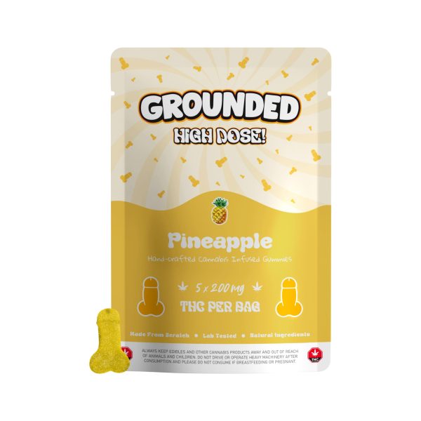 buy Grounded High Dose Leafs - Pineapple 1000mg Gummies online