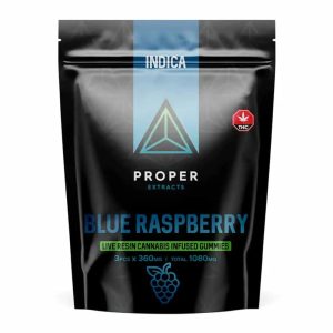 buy Proper Extracts Live Resin Cannabis Infused Gunmmies - Blue Raspberry 1080mg