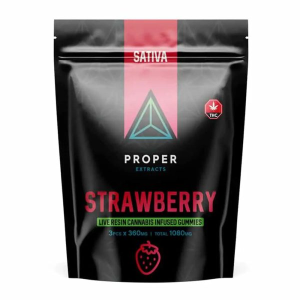 buy Proper Extracts Live Resin Cannabis Infused Gunmmies - Strawberry 1080mg online
