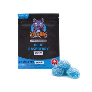 buy THC Blue Raspberry Berry 200mg Gummies By Doobie Snacks online