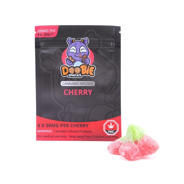 buy THC Sour Cherry Blasters 200mg Gummies By Doobie Snacks online