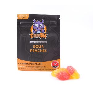 buy THC Sour Peaches 200mg Gummies By Doobie Snacks online