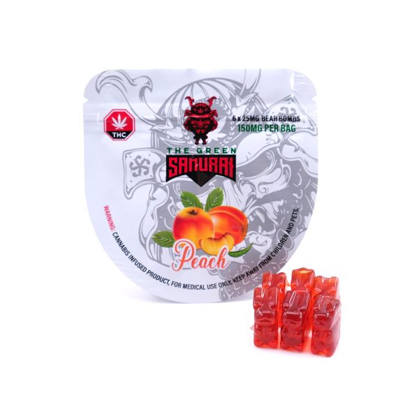 buy The Green Samurai - Peach Bear Bomb Gummies 150mg THC online