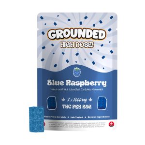Grounded High Dose Bricks Blue Raspberry mg Gummies ( Packs)