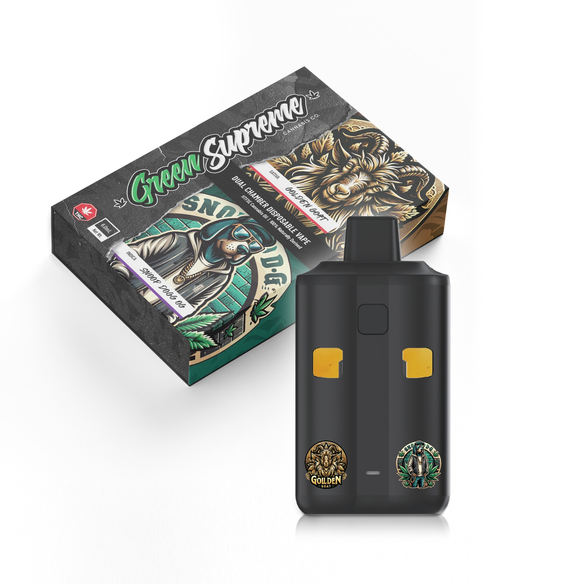 Dual Vape SnoopDogg GoldenGoat MockupSet V Dual Vape SnoopDogg GoldenGoat MockupSet V