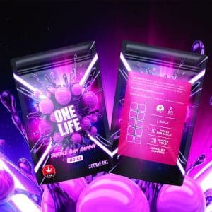 One Life Edibles Bubble Gum Gummy mg THC (Indica)