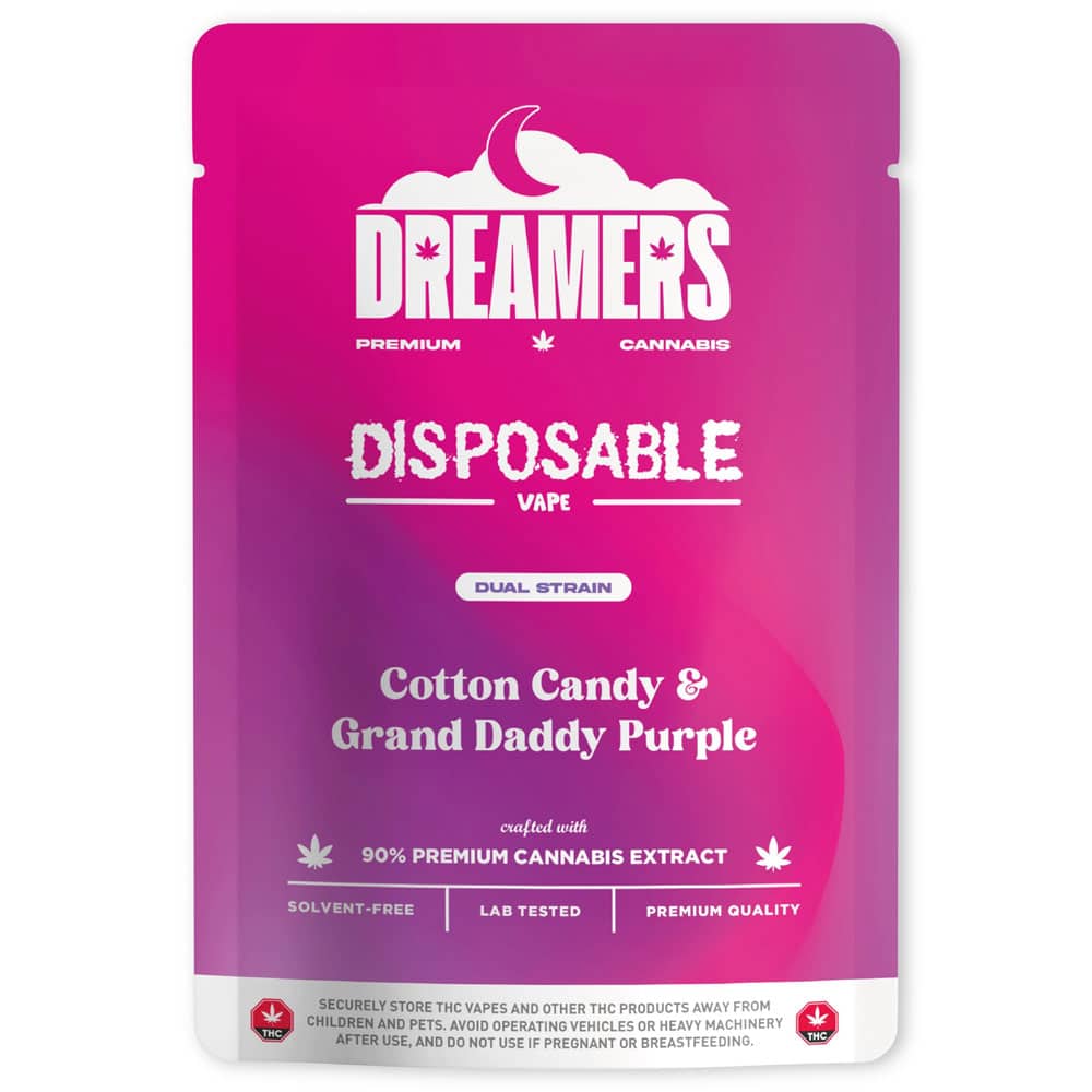 Dreamers Cotton Candy & Grand Daddy g Disposable Dual Vape Dreamers Cotton Candy & Grand Daddy g Disposable Dual Vape