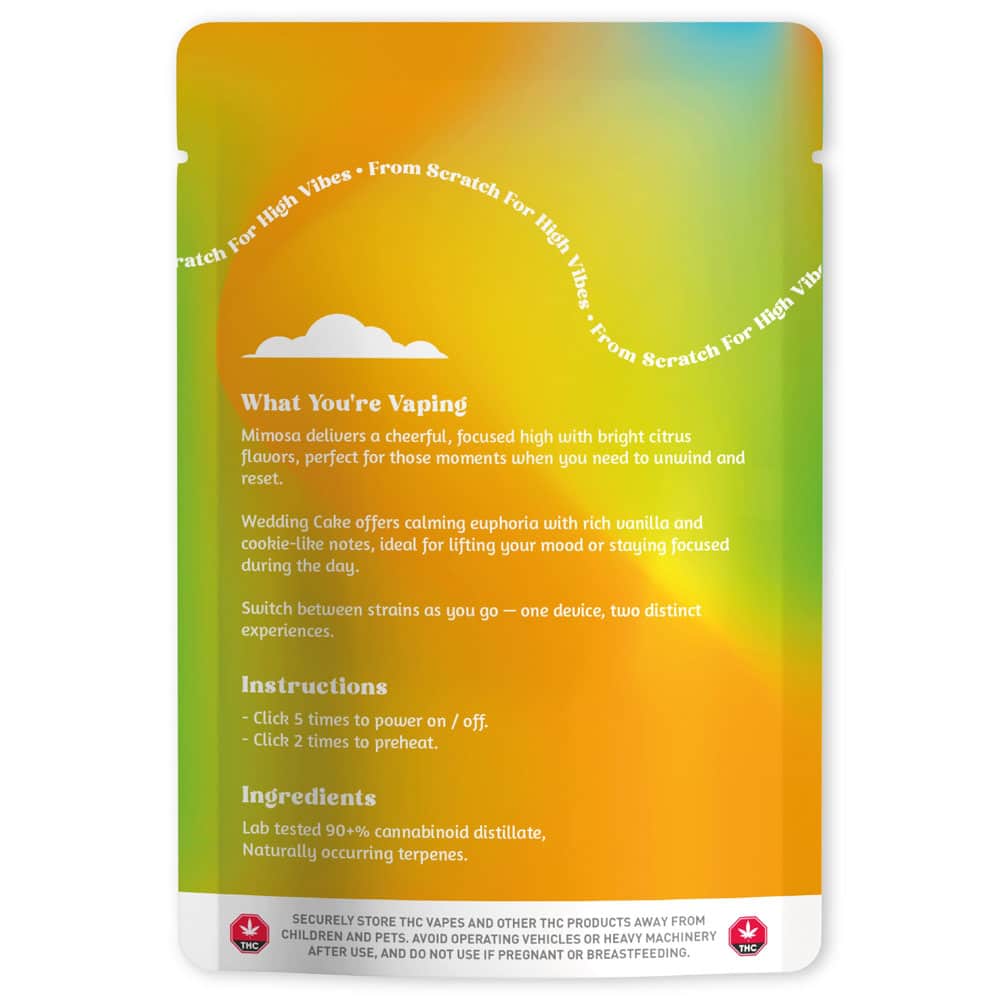 Dreamers Mimosa & Wedding Cake g Disposable Dual Vape Dreamers Mimosa & Wedding Cake g Disposable Dual Vape