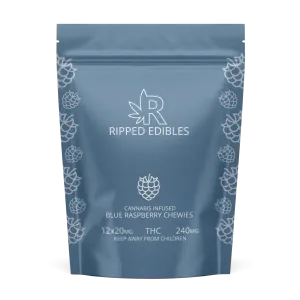 Ripped Edibles Chewies Blue Raspberry mg THC