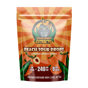 Golden Monkey Extracts THC Gummy – Peach Sour