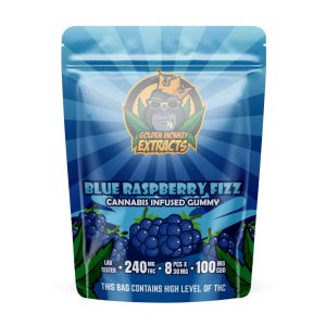 Golden Monkey Extracts THC:CBD Gummy – Blue Raspberry Fizz