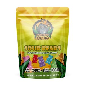 Golden Monkey Extracts THC:CBD Gummy – Sour Bears