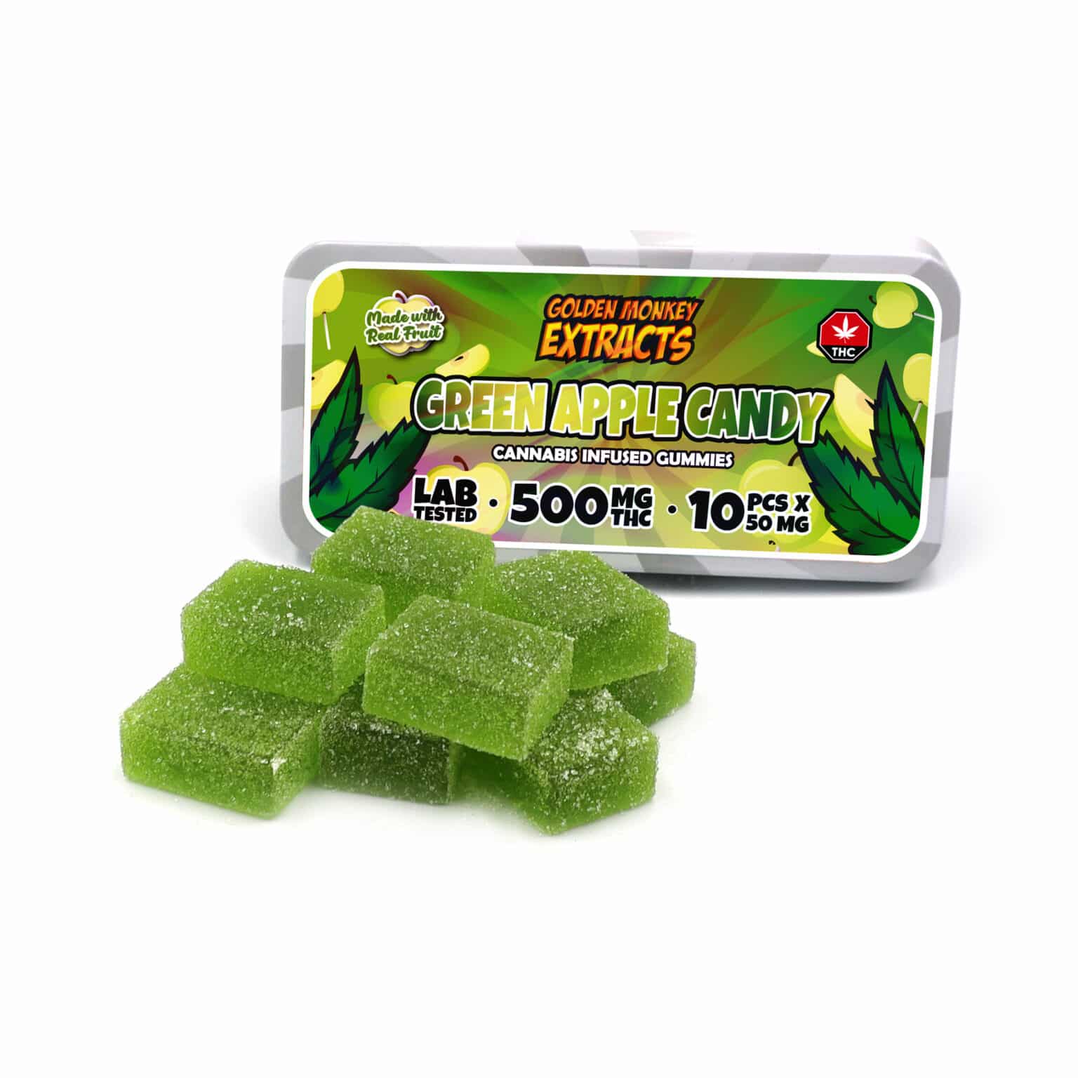 THC Gummy – High Dose – MG – Green Apple Candy THC Gummy – High Dose – MG – Green Apple Candy