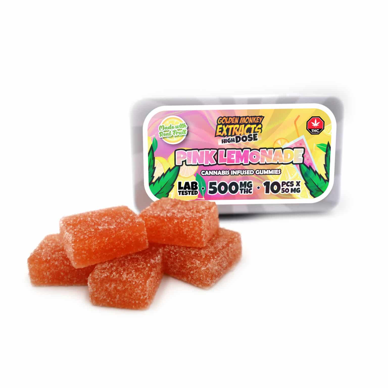 THC Gummy – High Dose – MG – Pink Lemonade THC Gummy – High Dose – MG – Pink Lemonade