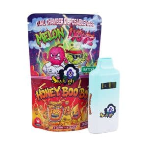 Sky High Extract – Dual Chamber Vape – Melon Lychee (Sativa) + Honey Boo Boo (Indica) – ( Grams + Grams)