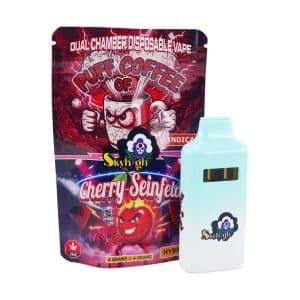 Sky High Extract – Dual Chamber Vape – Puff of Coffee (Indica) + Cherry Seinfeld (Hybrid) – ( Grams + Grams)